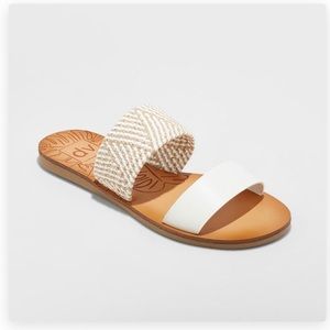 DV Daedra Woven Stretch Two Band Slide Sandals